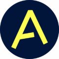 Digital marketing agency logo featuring a bold yellow letter A on a dark blue background, symbolizing creativity, strategy, and modern online branding