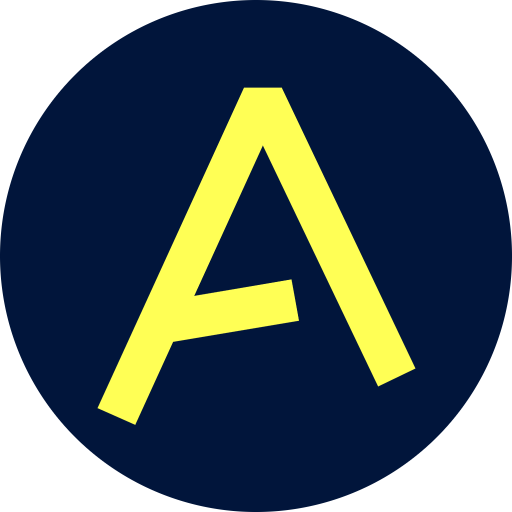 Digital marketing agency logo featuring a bold yellow letter A on a dark blue background, symbolizing creativity, strategy, and modern online branding